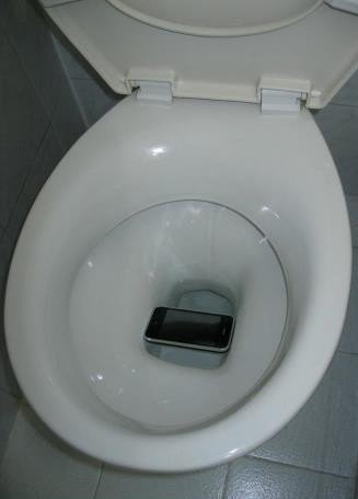 7. A smart phone fell inside the toilet.
