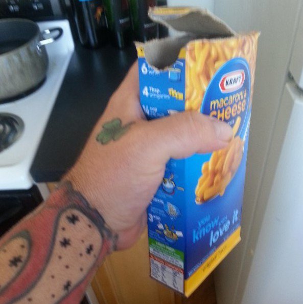 11. Opened the box of mac and cheese perfectly.