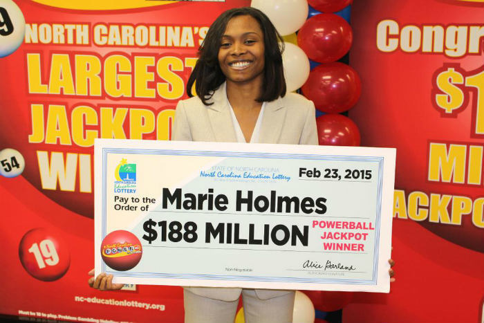  Marie Holmes, who won North Carolina's $188 million Powerball.