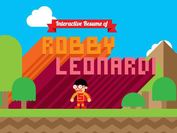 Robby Leonardi created an interactive video game to serve as his resume.