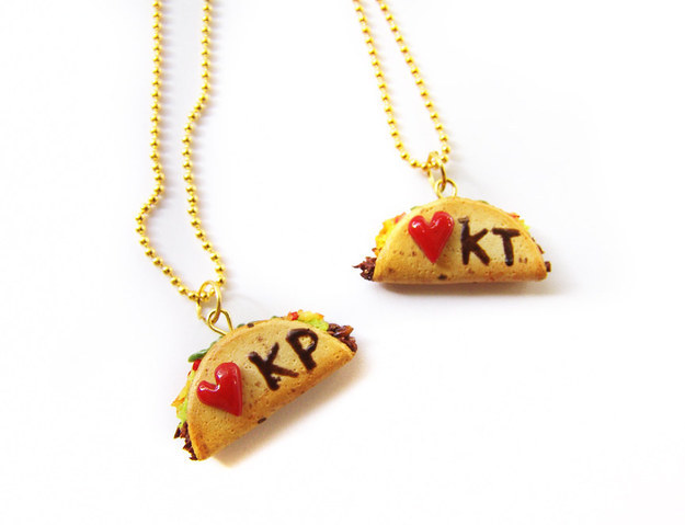 Personalized Taco Best Friend Necklaces