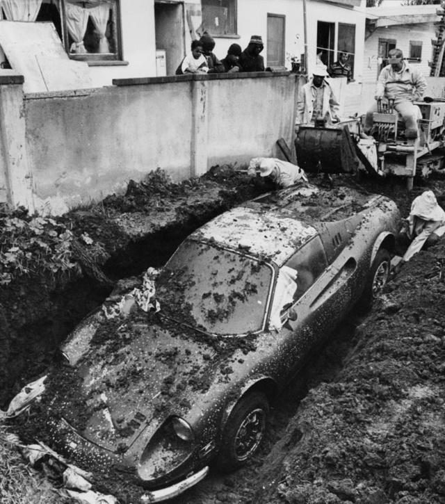 Someone just got a new ride! A family found a Ferrari buried in their front yard. 