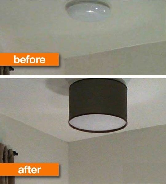 Replace your plain old ceiling light with a lampshade.