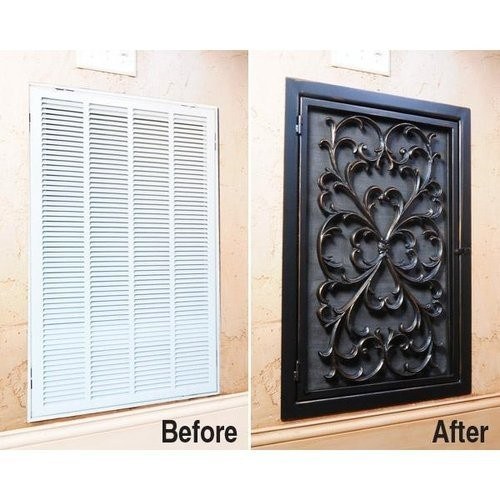 Cover up an unsightly air vent with a rubber doormat.