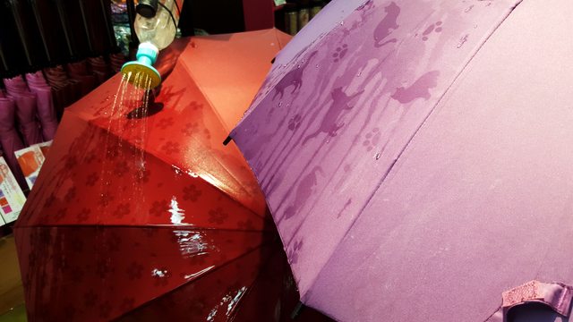 These Japanese umbrellas only have patterns when wet.