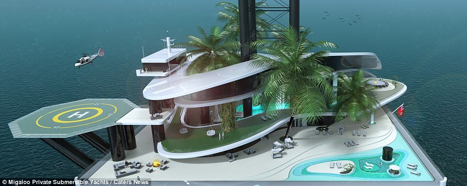 On the move: Designers at Migaloo Private Submersible Yachts put together the plans, which the company insist are realistic 