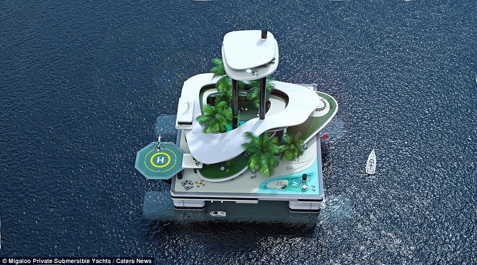 Bustling: The island has a helipad and even a mini-harbour, should the wealthy owner want to keep their superyacht close at hand