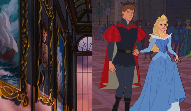 That's totally Prince Phillip and Princess Aurora from Sleeping Beauty, right?!?! Do our eyes deceive us?!?!