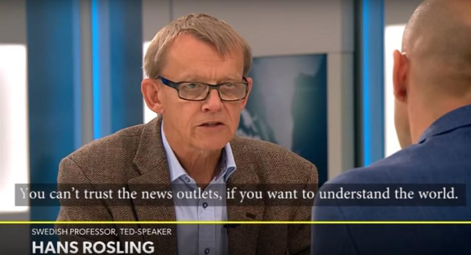 Swedish professor and TED talk phenomenon Hans Rosling has slammed the media for being 'ignorant and arrogant' and failing to see the big picture with regards to developments in a world which, he argued, is moving in a very positive direction. 

I took some screenshots of the feisty clash between Hans and a Danish broadcaster which aired yesterday...
