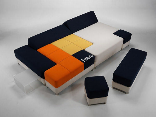The Tetris couch, that can be moved and manipulated in all kinds of ways.