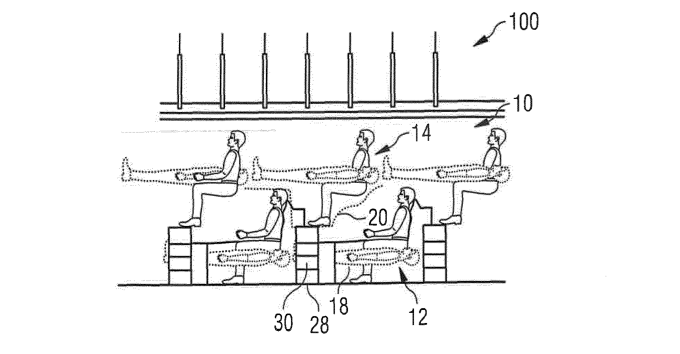 This design shows how passengers can lay down without tangling limbs