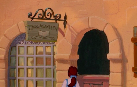 Then think about this: The "bookshop" that Belle frequents is a "bookseller," not a library. Meaning dude sells books for a living. We've already established that Belle is totally rich, but she doesn't actually buy any books from the guy.