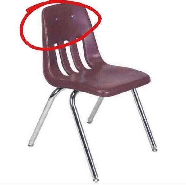The chairs that pretty much only existed to make sure you never left a classroom with a full head of hair: