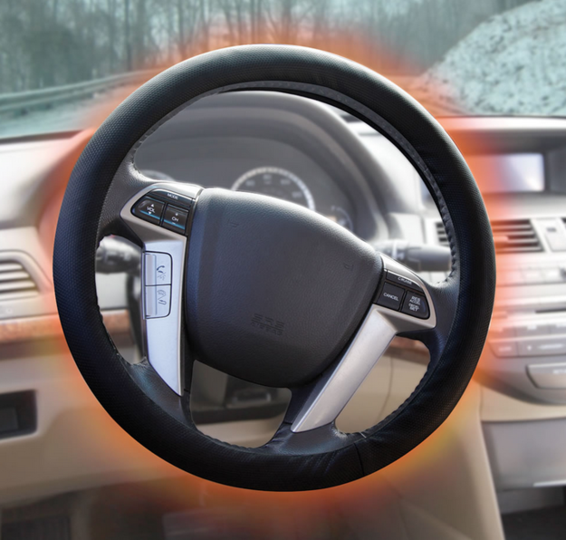 Warm up your chilly hands with a heated steering wheel cover.