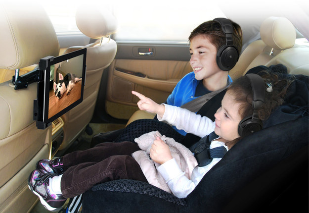 Use a seat-mounted tablet to keep backseat riders entertained.