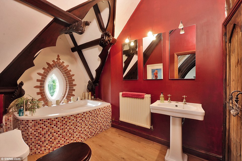 Bathroom: The property in Lincolnshire is the perfect house for ghoulish home-hunters with a taste for the macabre