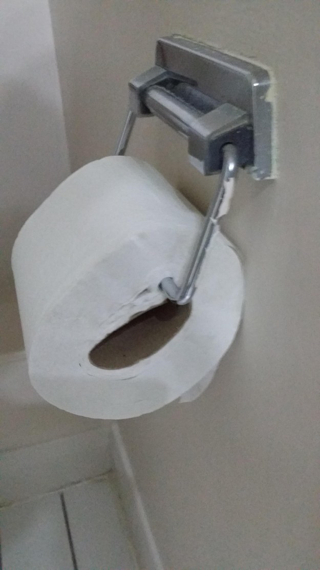 It's this messed-up toilet roll.