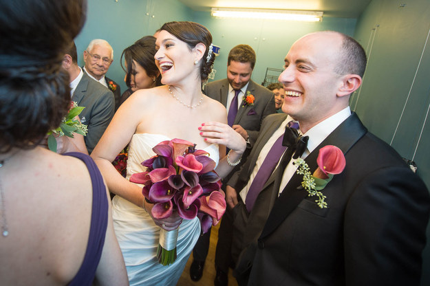 On Oct. 10, Liz Copeland and Harry Stein held their wedding reception at the Torpedo Factory in Alexandria, Virginia.