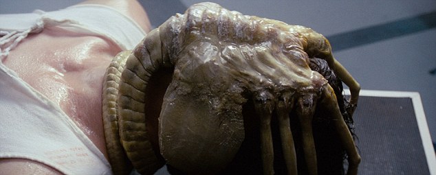 Some UFO hunters have said the 'crab' on Mars is simliar to that shown in the 1979 film, Alien (pictured). Others say it may be an 'alien spider'
