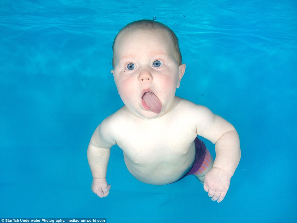 An underwater picture of Esther, seven months old, at Little Splashers Swim School at Cookridge Hall, Leeds, was captured by Lucy Ray from Starfish Underwater Photography, who snaps babies in their first swimming lessons