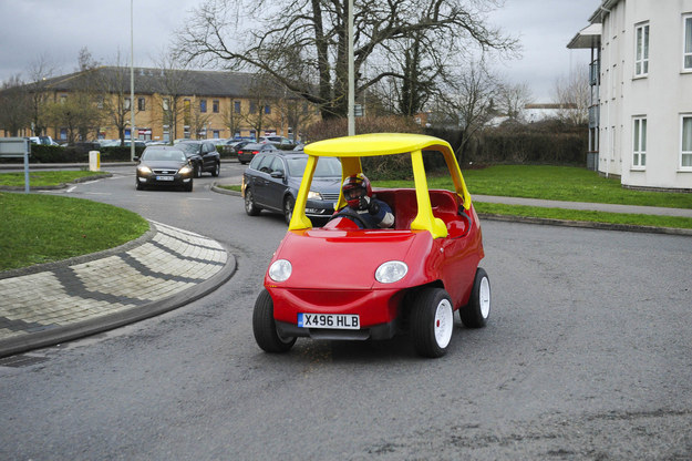 Well that joy doesn't have to be limited to your younger years, as two brothers in the U.K. have invented an adult-size, roadworthy version of the kids toy.