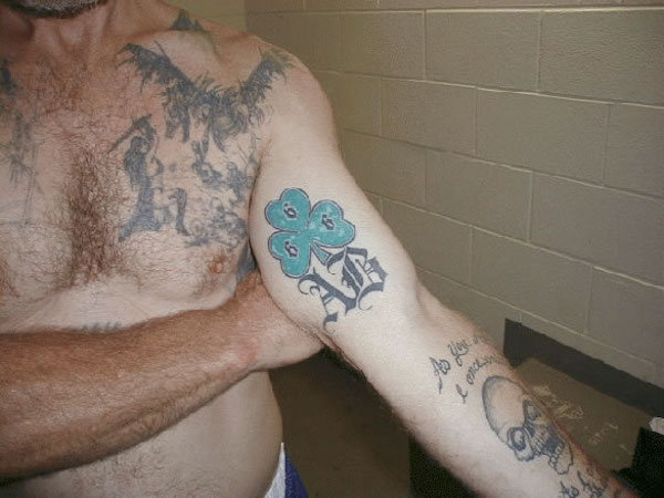 Aryan Brotherhood

This prison gang has a variety of tattoos to look out for, ranging from ‘AB’ to Nazi symbols like a swastika or SS bolts. The Brotherhood makes up 1 percent of the inmate population, but are responsible for 20 percent of murders inside of U.S. prisons, so identifying these tattoos are extremely beneficial.