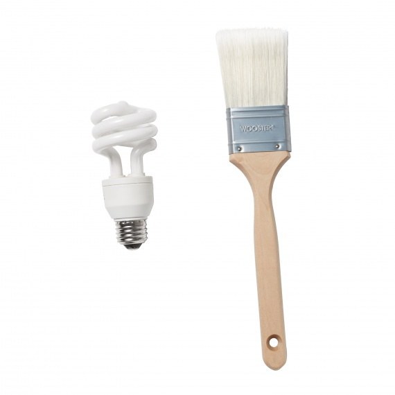 Use paintbrush to dust off your lighbulbs.