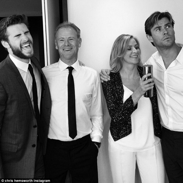 Back together: The Hemsworth family reunited at the premiere of Liam's new Aussie film The Dressmaker in Melbourne 