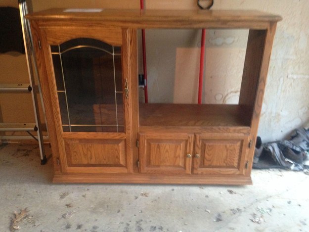 The kitchen was built out of a $20 goodwill entertainment center.