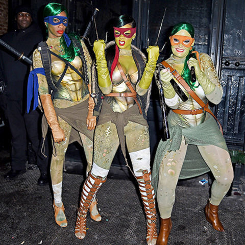 Rihanna and friends as Teenage Mutant Ninja Turtles