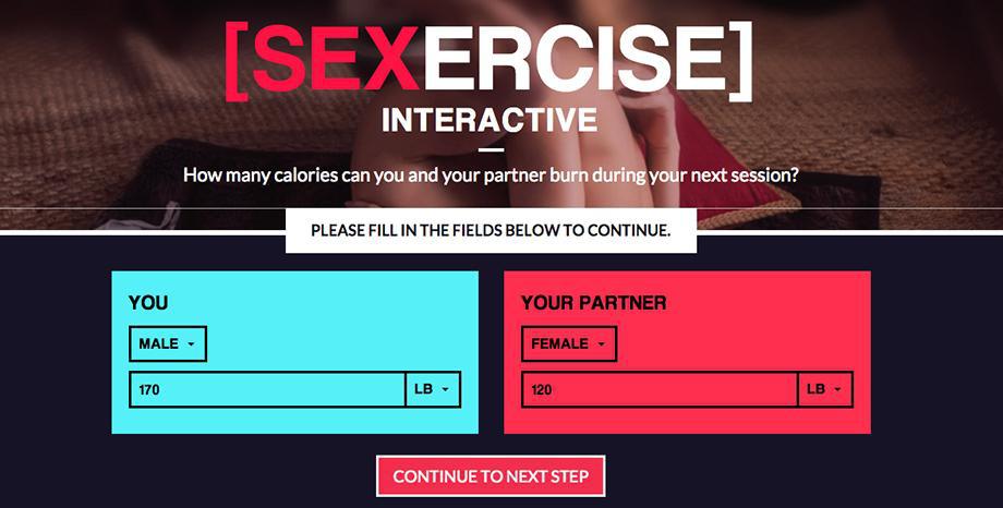First start by entering the gender and weights of you and your partner.