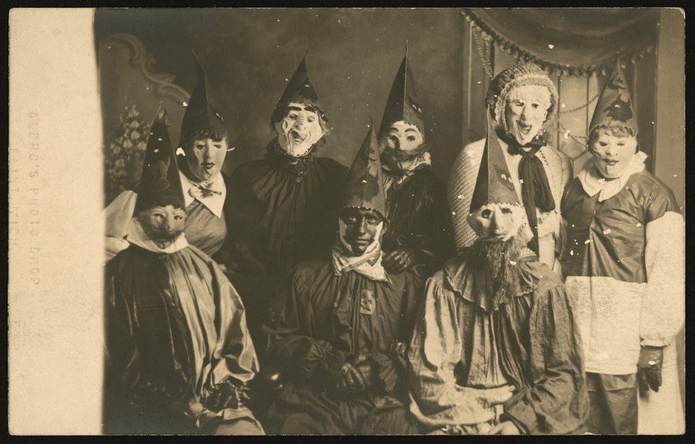 Just a regular Halloween party, circa 1900.