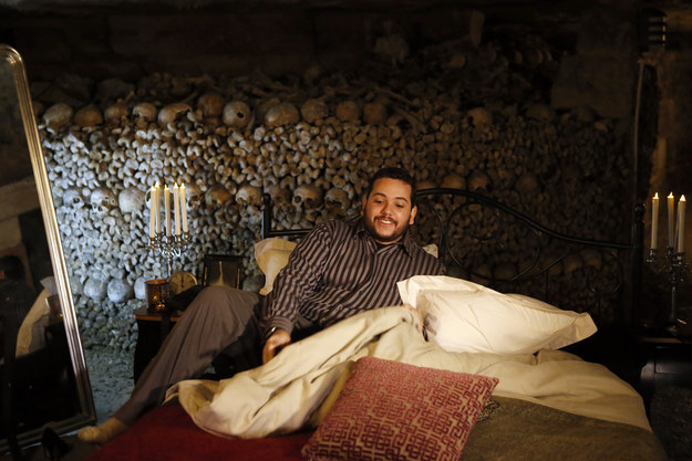 A Brazilian man probably had the scariest Halloween in the world this year, after winning a competition to spend the night sleeping in the famed Catacombs in Paris, surrounded by millions of skulls and bones.
