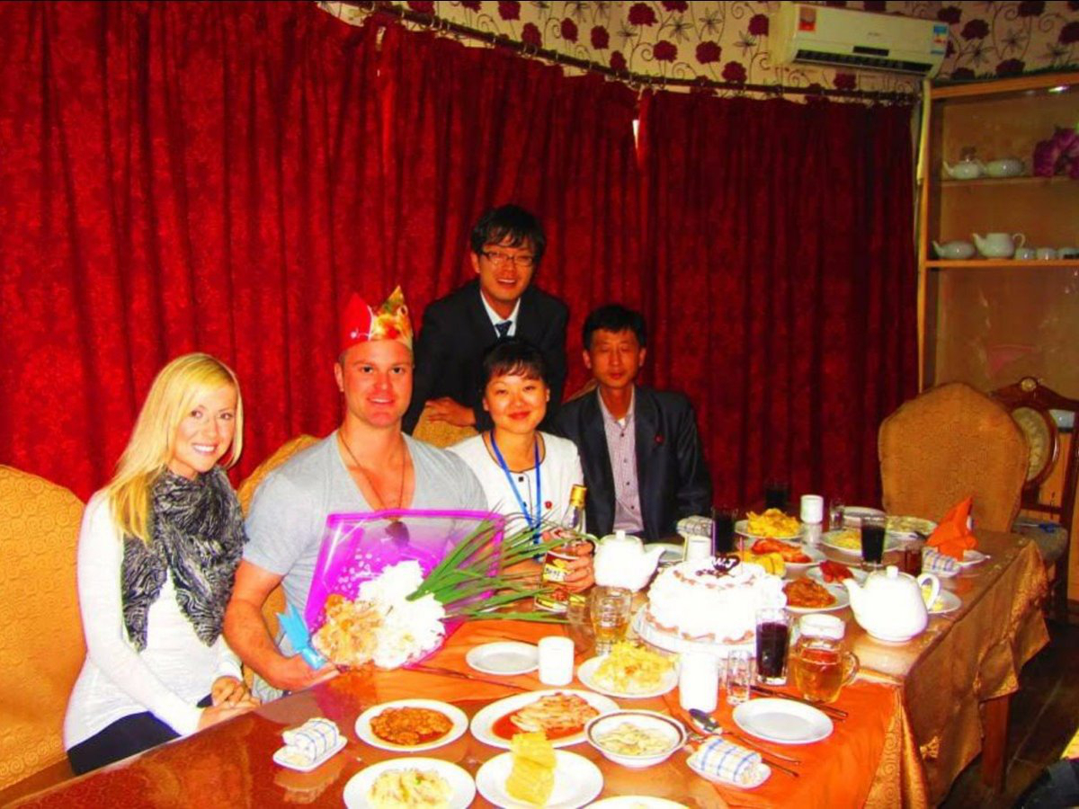 The couple celebrated Justin's birthday at Chongryu Hotpot Restaurant with their minders as guests.