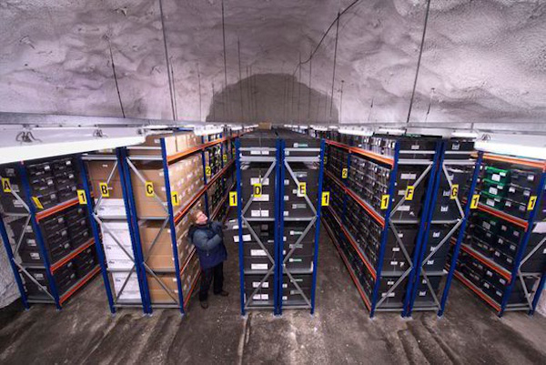 The inside of the iconic Doomsday Vault.