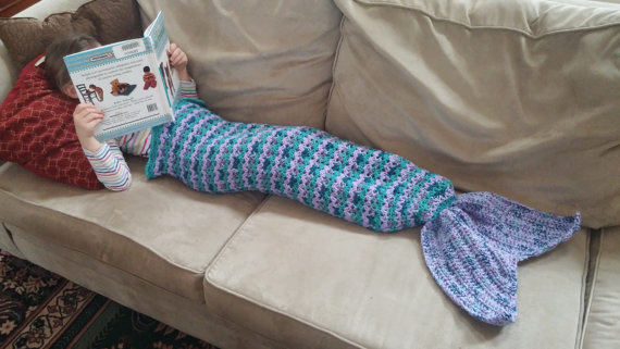 Crochet Mermaid Tail Snuggle Sack