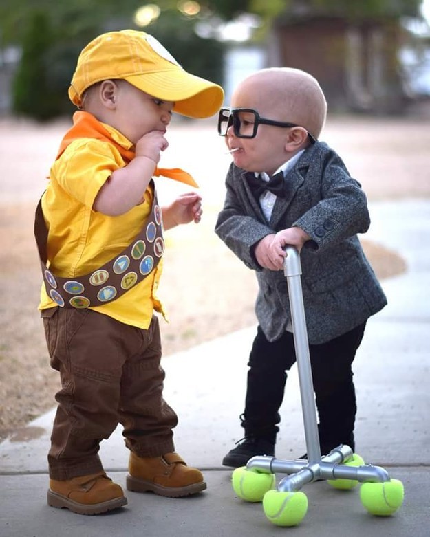 These kids as Russell and Carl Fredricksen from Disney's Up.