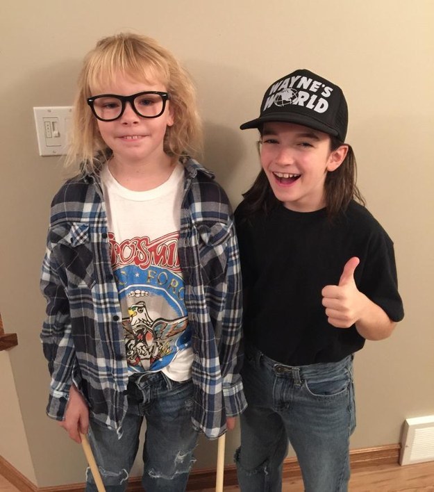 These kids as Wayne and Garth from Wayne's World.