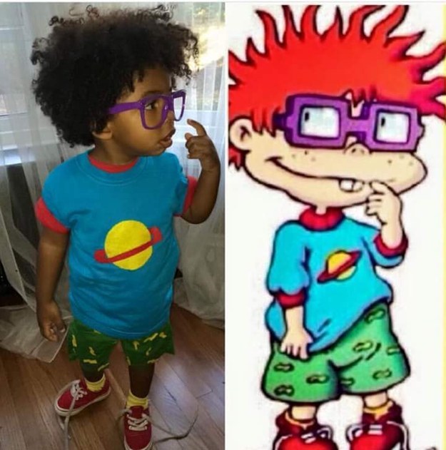 This kid as Chuckie from Rugrats.