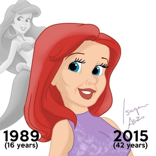 Ariel has grown into herself, but luckily, she hasn't died her hair.