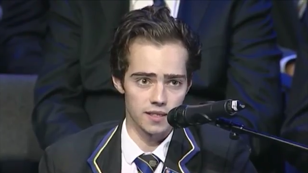 This is Jake Bailey, an 18-year-old student who holds the position of senior monitor (roughly equivalent to student body president) at his school in Christchurch, New Zealand.
