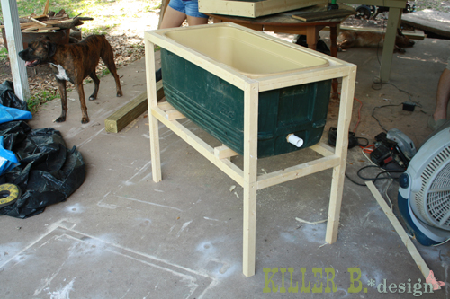 The frame should fit the cooler snugly. Visit Brooke's blog for more detailed information on their own measurements. 