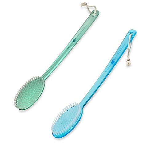 Or exfoliate with a bath brush that reaches every spot on your body.