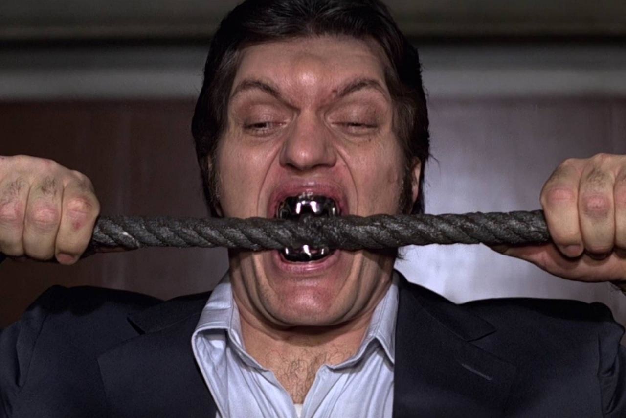 Richard Kiel, who played Jaws, could only keep his metal teeth in his mouth for about half a minute at a time. The chain he bit through in "The Spy Who Loved Me" was actually made of licorice. 