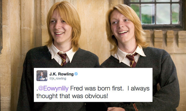 Which Weasley twin was born first.
