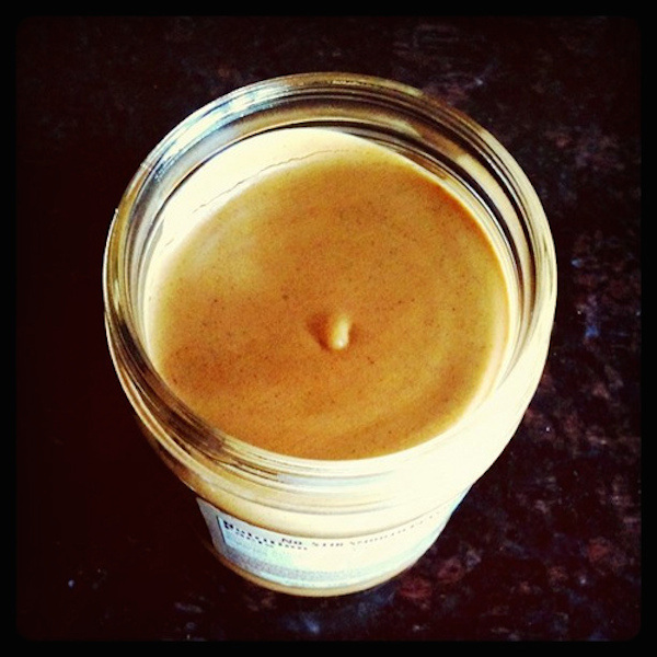 The first time using a fresh jar of peanut butter.