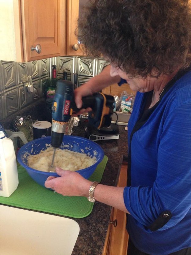 This mom who got creative when the mixer broke: