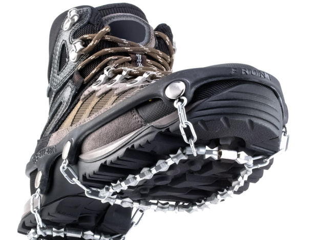 A pair of ICEtrekkers to keep you from falling or slipping on the ice.