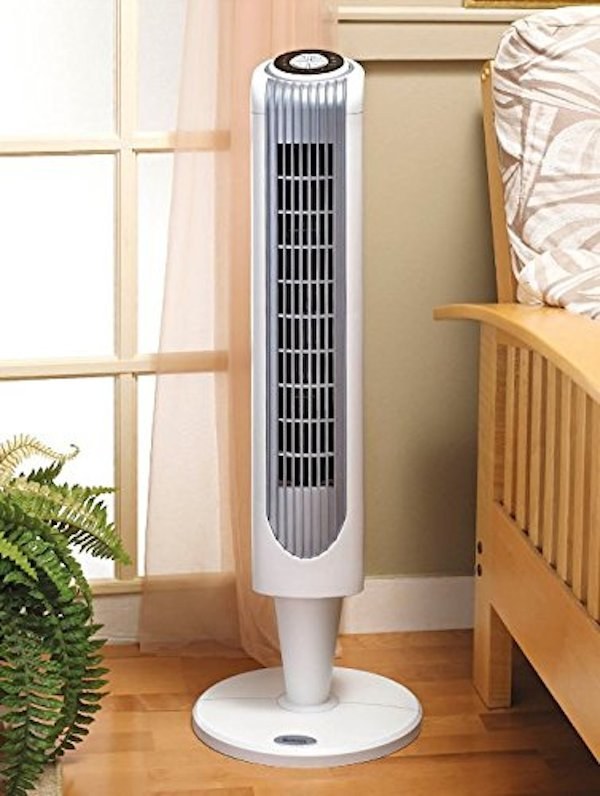 A large standing fan you can control with a remote.