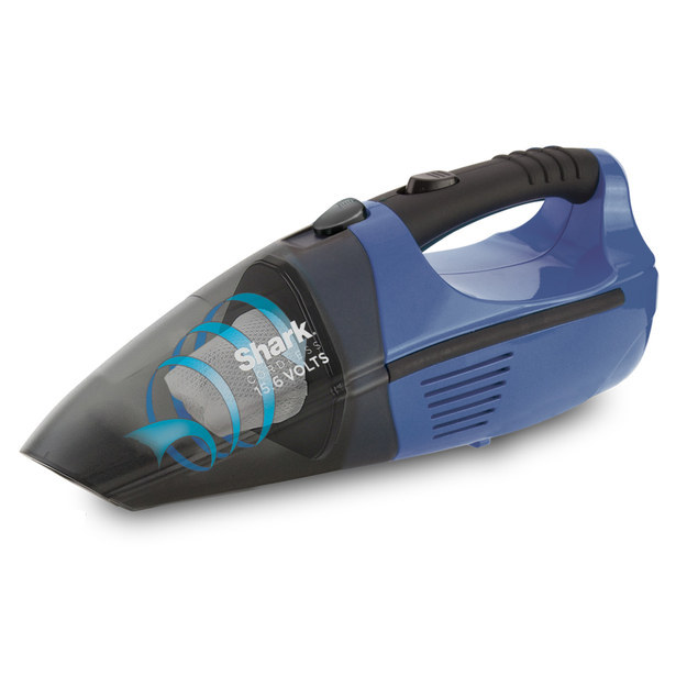 A small Shark rechargeable vacuum.